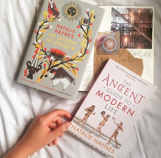 Natalie Hayne's books - The Children Of Jocasta (fiction greek myth retelling) and The Ancient Guide to Modern Life (nonfiction about ancient greece and rome)